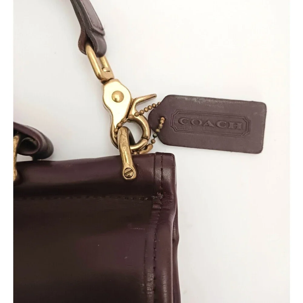 VTG Coach Willis Bag 9927 Chocolate Brown Glove Tanned Leather Crossbody Strap